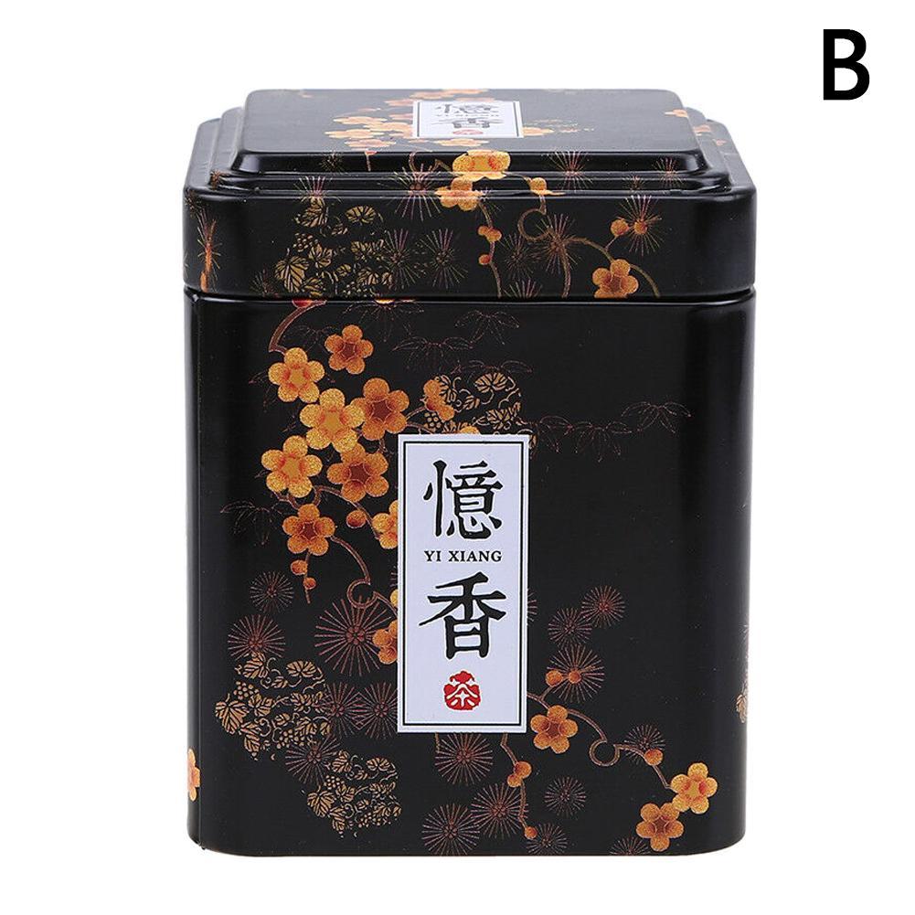 1Pc Candy Tin Containers Storage Box Sealed Coffee Kitchen Airtight Organizer Metal Storage Powder Container Cans Container X6A9: B