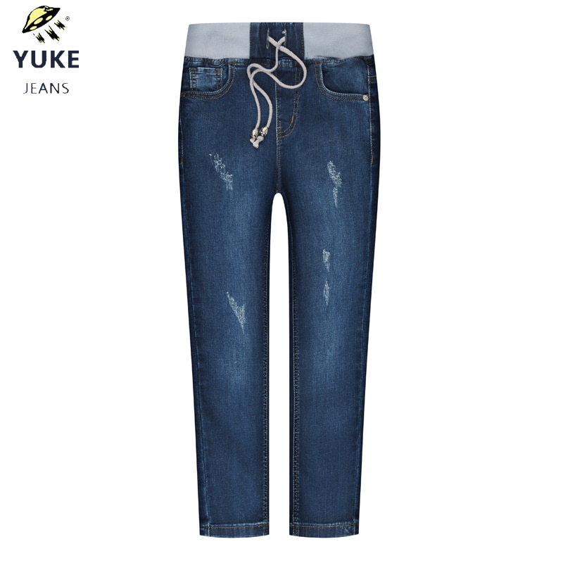 YUKE Boy, Jeans Elastic Band Slim Fit Casual Jeans Men's Stretch Straight Jeans Children's Jeans 1-5 Age M13947