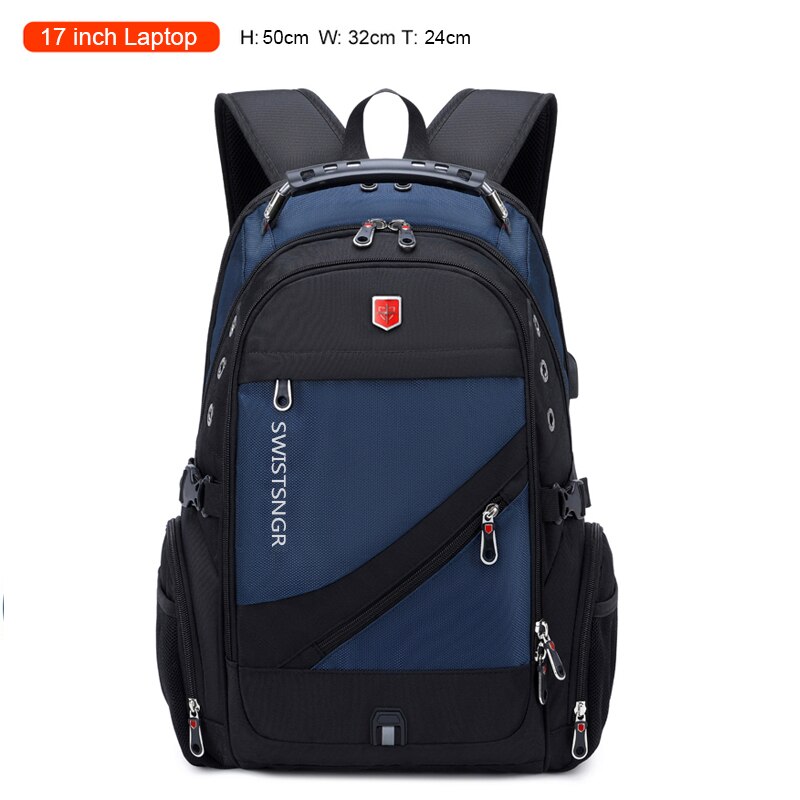 Marken- #39 , diebstahlsicher, wasserdicht, 17 -zoll-laptop-rucksack, usb-ladefunktion, business-reiserucksack, schulrucksack, herren-mochila: Marineblau