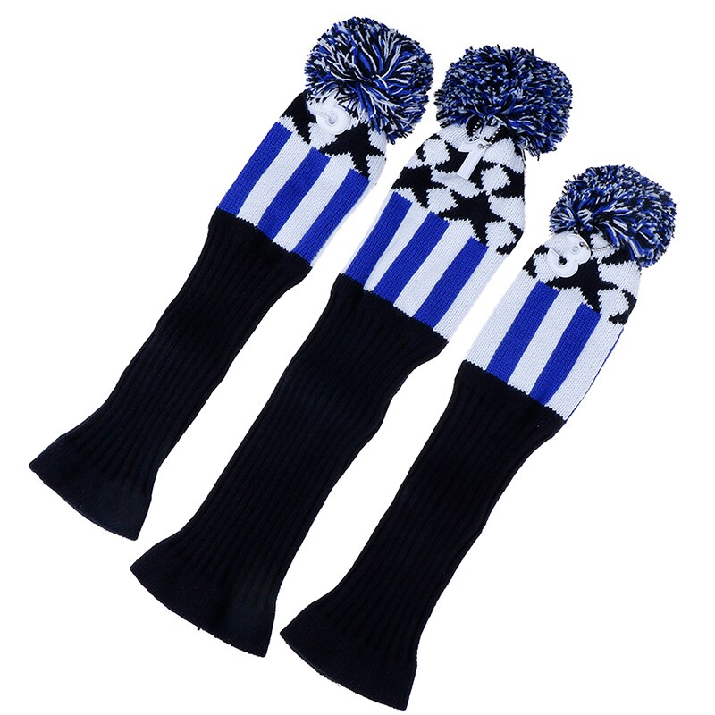 Knitted/ PU Sock Covers 1-3-5 Golf Wood Headcover For Golf Dirver/Fairway Golf Club Headcovers