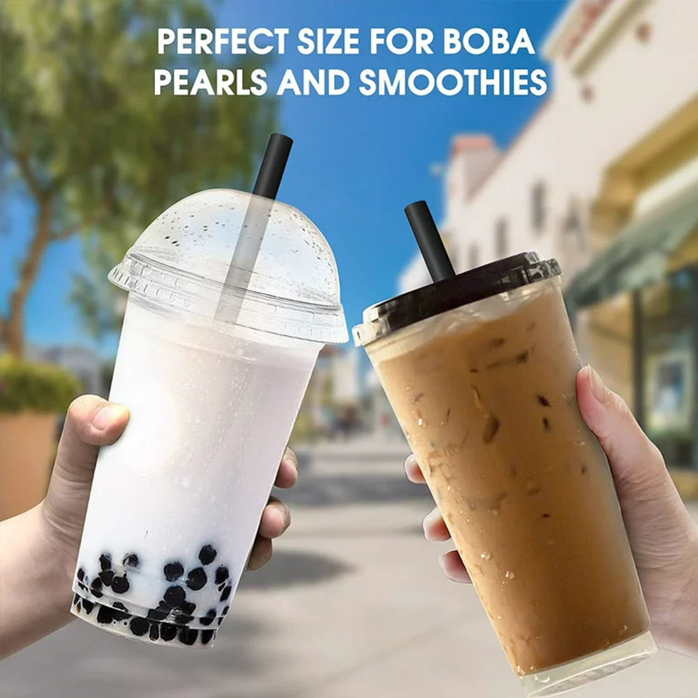 50-400 Uds. Pajitas negras grandes para batidos, pajitas grandes para beber, pajitas para té de burbujas, pajitas para té de la leche, , boda, Bar, accesorios para el hogar