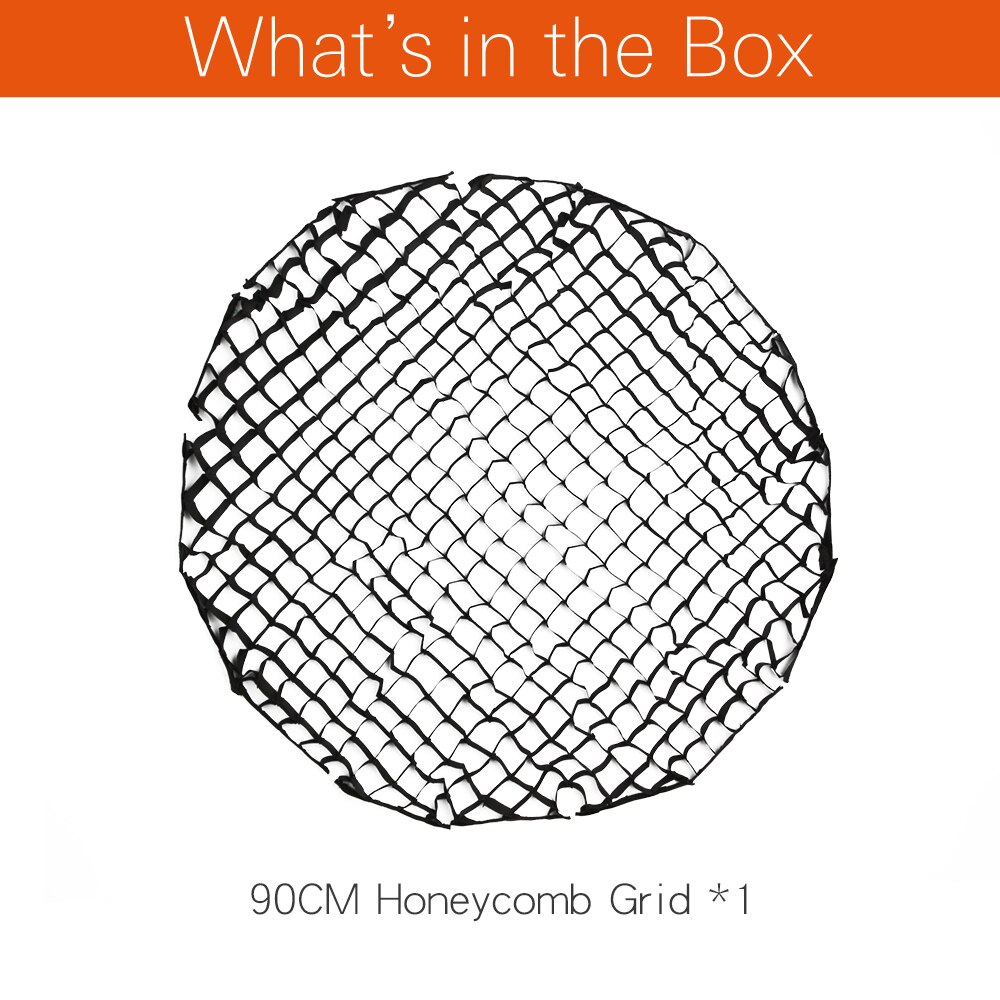 Godox  p90l p90h 90cm honeycomb grid bærbare 16 stænger dyb parabolsk softbox honeycomb grid