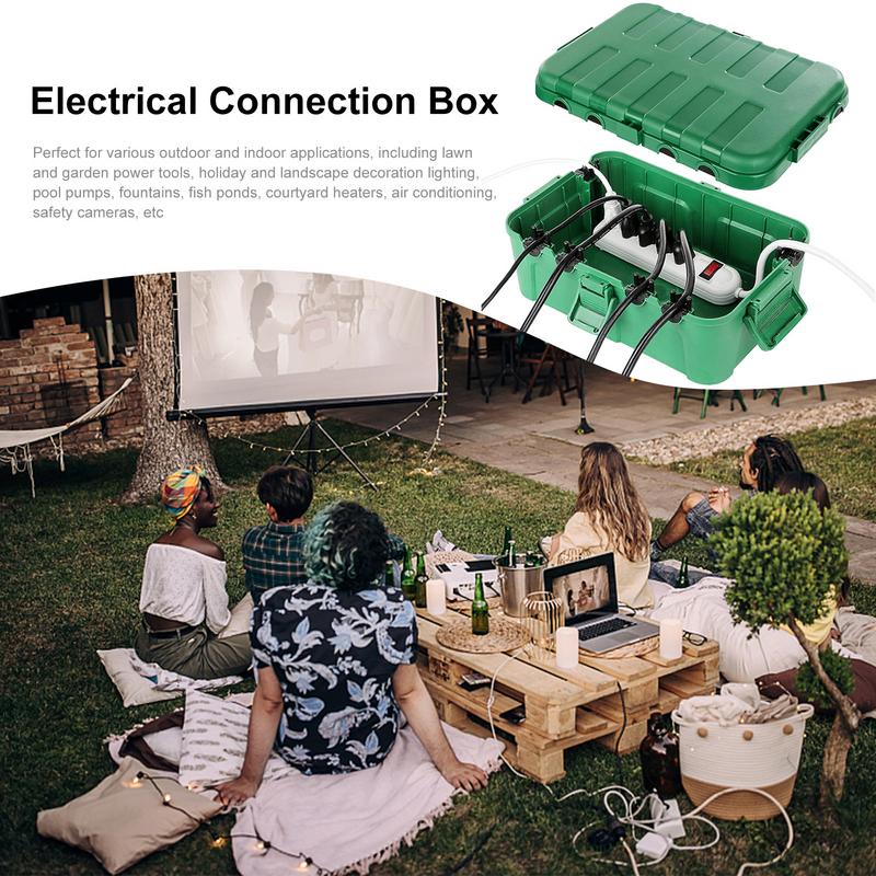 Utomhus elbox förlängningssladd skyddslåda väderbeständig elförlängningssladd skydd för luftkonditioneringsapparater trädgårdsverktyg