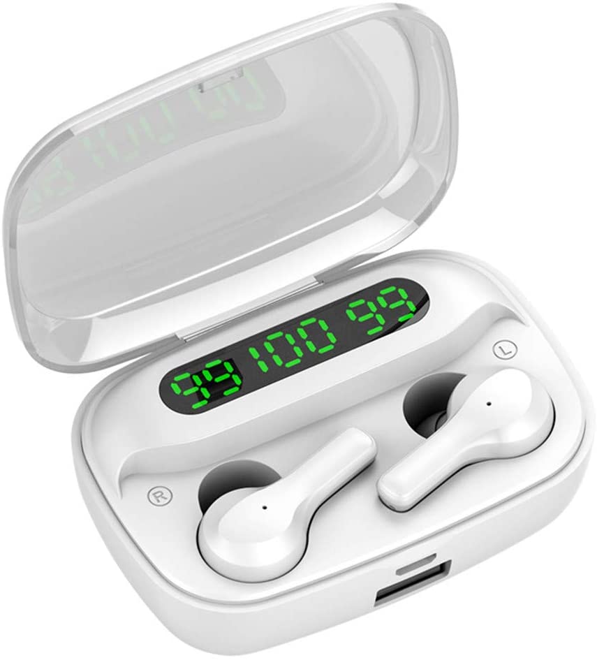 R3 Wireless Earbuds Bluetooth 5.0 Noise Cancellation Earphones In Ear With 2000mAh Charging Case IPX7 Waterproof And Sweatproof: White