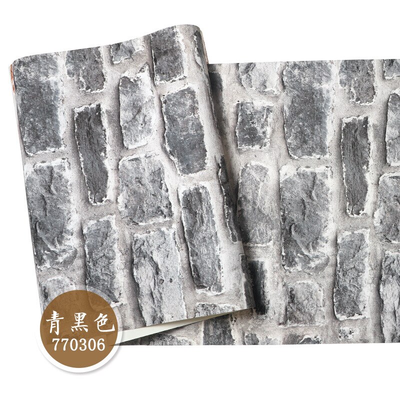 Nordic 3d three-dimensional brick brick wallpaper retro living room background wall antique brick wallpaper: Light Khaki