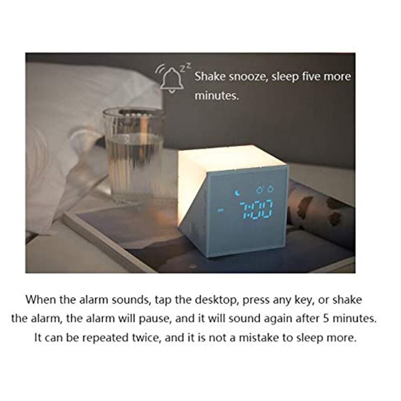 Wekker, draagbare mini led wekkerlamp ,7 kleuren nachtlampje, groot digitaal led-display met dimmer