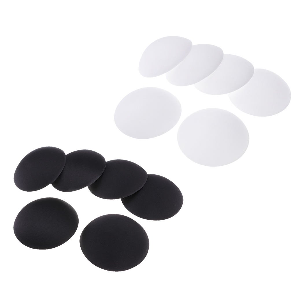 6 Pairs Bra Pads Bikini Inserts Spons Vrouwen Badpak Padding Spons Foam Borst Enhancer Zwart + Wit