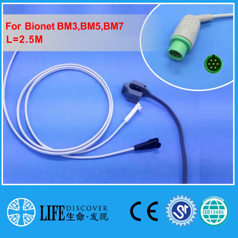 Lange kabel AWT volwassen vinger clip spo2 sensor Voor Bionet BM3, BM5, BM7: Y-model-B