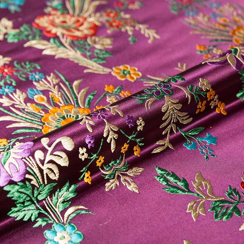 Bloem Satijn Stoffen Brokaat Jacquard Patroon Jurk Stof Rood Voor Naaien Cheongsam En Kimono Materiaal Voor Diy: jianghong