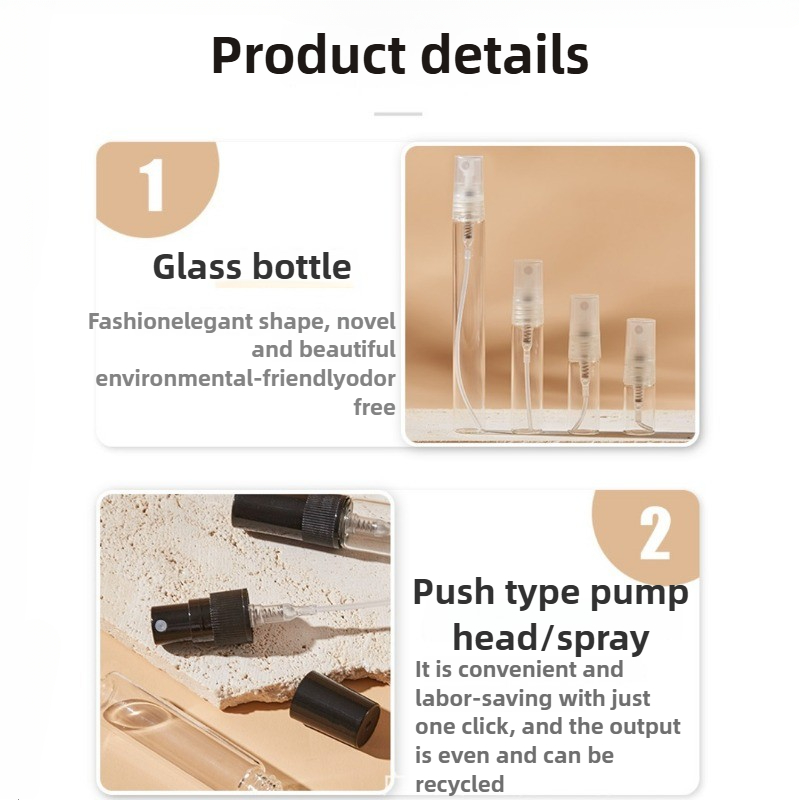 1/2/4PCS 2ml 3ml 5ml 10ml Mini Flessen Lege Containers Draagbare parfumflesjes Spray Hervulbare Cosmetische Monsters Glas