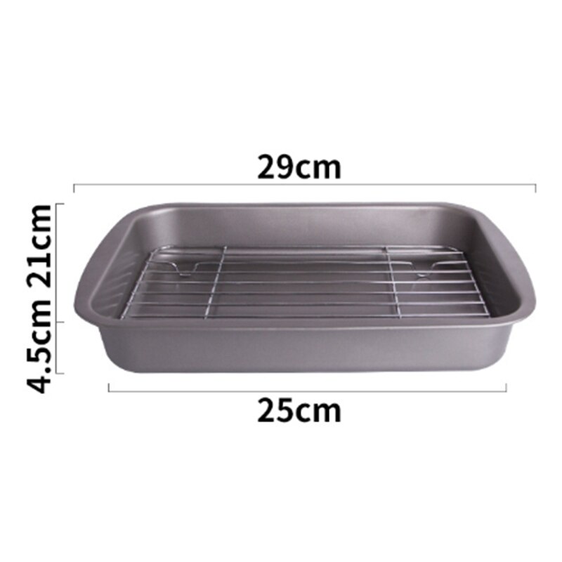 Baking Tray with Removable Cooling Rack Set Baking Pan Sheet Used for Oven Non Sticky Baking Tray Bread Barbecue Mesh Rack Oil F