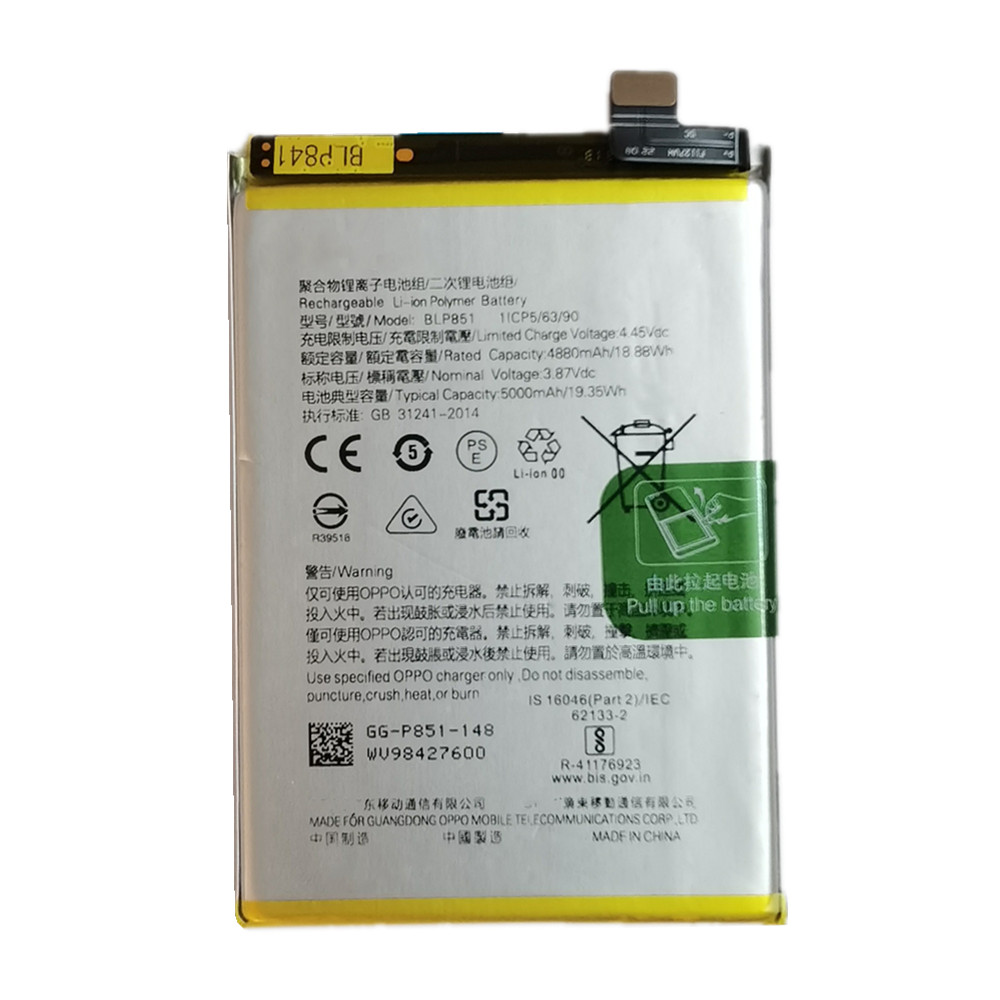 Original BLP851 Battery For OPPO A74 5G / A95 / A95 4G/ F19 / F19s / Reno 6 Lite CPH2365 CPH2195 5G Phone Batteries Bateria