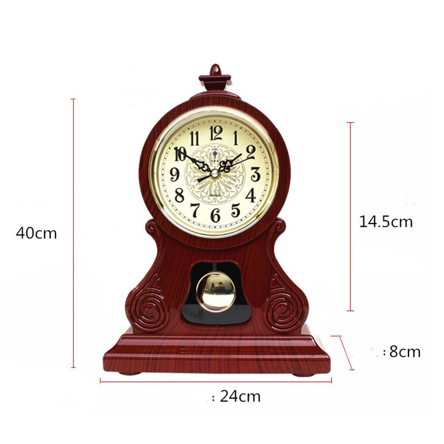 Reloj de mesa Retro europeo, reloj de escritorio de péndulo para sala de estar, dormitorio, grande, silencioso