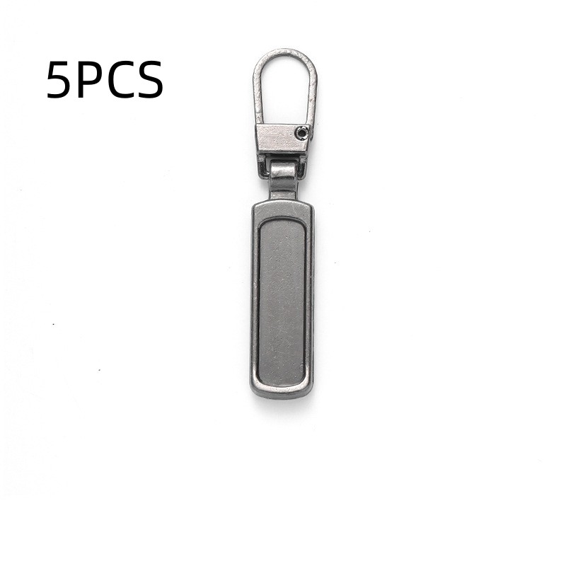 5 uds costura DIY cremallera desmontable cabeza cremallera tirar práctico bolso resistente bolso maleta mochila tienda: Plata antigua