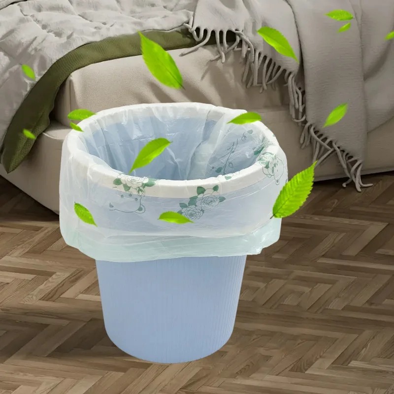 Handzame vuilniszakken met trekkoord en geur voor keuken, kantoor, badkamer, prullenbakken, studentenkamers, wegwerpvuilniszakken