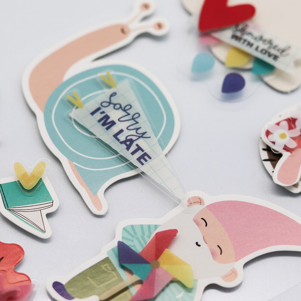 CRZCrafter Dimensional 3D Stickers Paper & Plastic Embellishments Self-Adhesive For Scrapbooking Cardmaking Journal Decorations