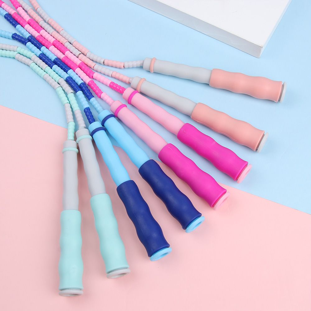 Adjustable Body Building Gym PVC Tangle-Free Fitness Equipment Weight Loss Beaded Jump Rope Bamboo Jumping Rope