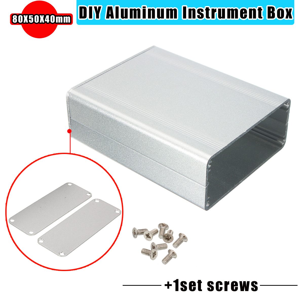 Draagbare Aluminium Splitted Diy Geëxtrudeerd Elektronische Box Project Elektronische Diy Enclousure Case Diy Gereedschap Verpakking Box