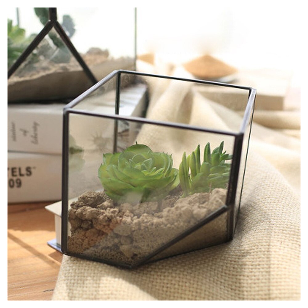 Glass terrarium Cube Fairy garden house greenhouse flowerpot size S