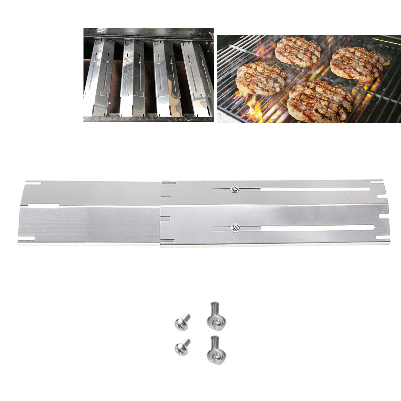 Adjustable Barbecue BBQ Grill Flame Tamers Burner Covers Heat Deflectors Stainless Steel Gas Grill Replacement Parts 1-4Packs: Blue