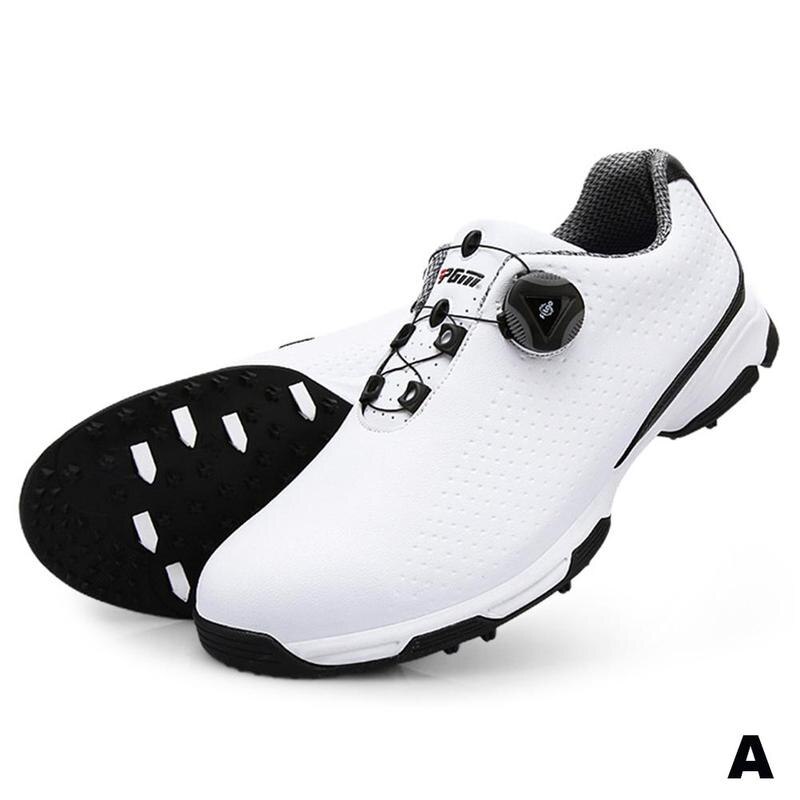 Pgm Golf Herenschoenen Ademende En Waterdichte Schoenen Met Spanschroef Geschikt Zijn Voor Golfers Z0K5: 40-White black