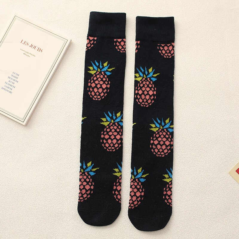 Mädchen Socken 2-12 Jahre Alt Baumwolle Knie Hohe Socken Schöne Lange kinder Knie Socken Kinder Mädchen Todder baby Socken: black