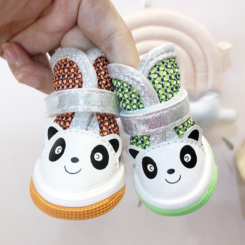 Cute Panda Pet Shoes For Puppies Little Small Dogs Summer Breathable Cat Boots Footwear Accessories For Yorkshire Products