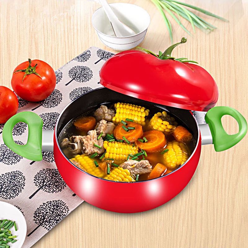 Tomato Shape Soup Pot Aluminum Non-stick Stockpot Kitchen Tool Cookware