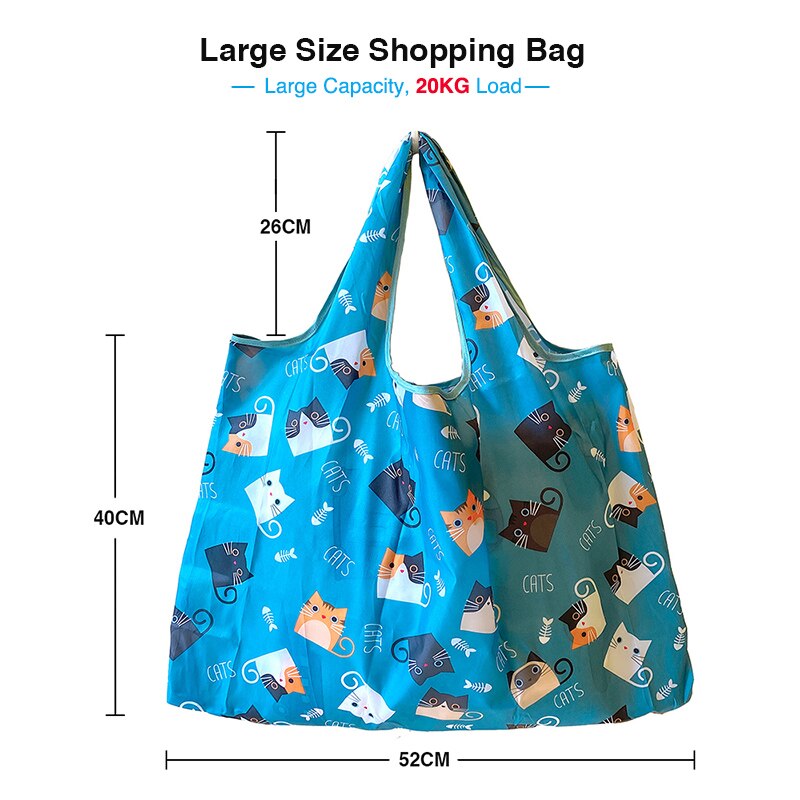 Machine Wasbaar Recyclebaar Boodschappentassen Herbruikbare Opbergzakken XL50 £ Cartoon Tassen Verdikte Nylon