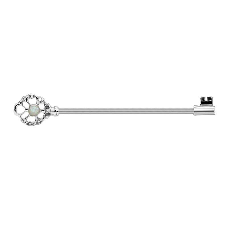Schmetterling Pfeil Industrielle Hantel für Frauen Männer Stahl CZ Knorpel Wendel Ohrringe Zucht Karosserie durchbohren Schmuck Oreja 14G x 38mm 1PC: 1692-SR