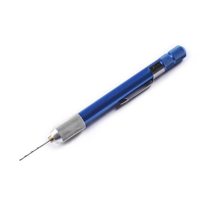 mini spiralbor og mikroaluminium håndbor nøkkelfri chuck  + 20pc 0.3-1mm hss reamer hånd spiralbor klemme