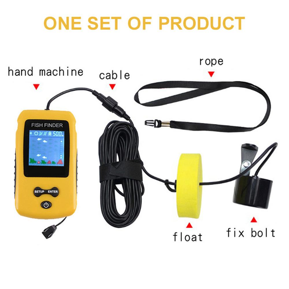 Handheld Fish Finder Portable Fishing Kayak Fishfinder Fish Depth Finder Fishing Gear with Sonar Transducer and LCD Display