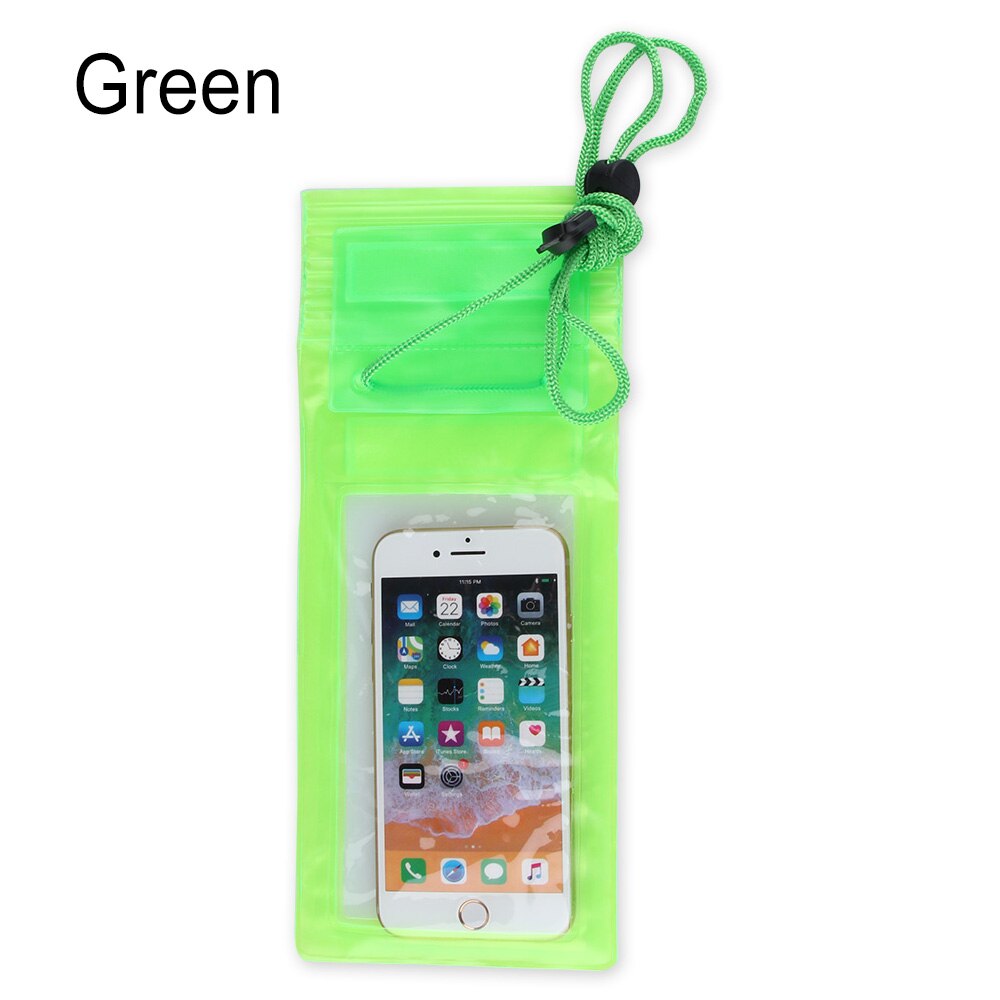 1PC Environmental Universal Under Water Proof Dry Pouch Bag Case Cover Protector Holder For Cell Phone: green-1