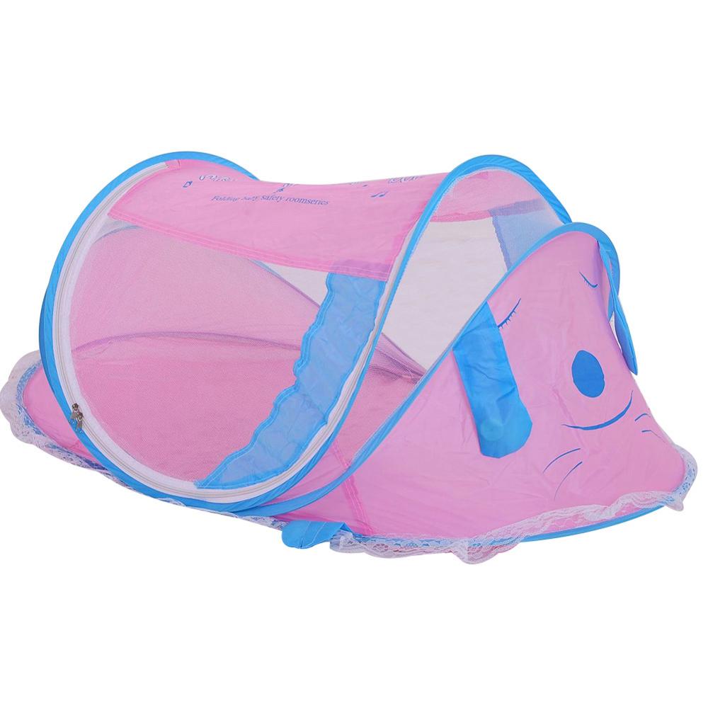 Del bambino del Cotone Biancheria Da Letto Letto A Baldacchino Copriletto Tenda Portatile Pieghevole Del Fumetto Appena nato Letto Zanzariera infantile per Bambini Tenda: Colore rosa