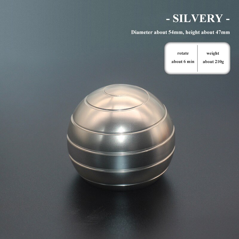 45mm/54mm Kinetic Desktop Toys Aluminum Alloy Hypnosis Rotary Gyro Adult Fingertip Toy Children Toys Decompression Gyro: Silver-54mm