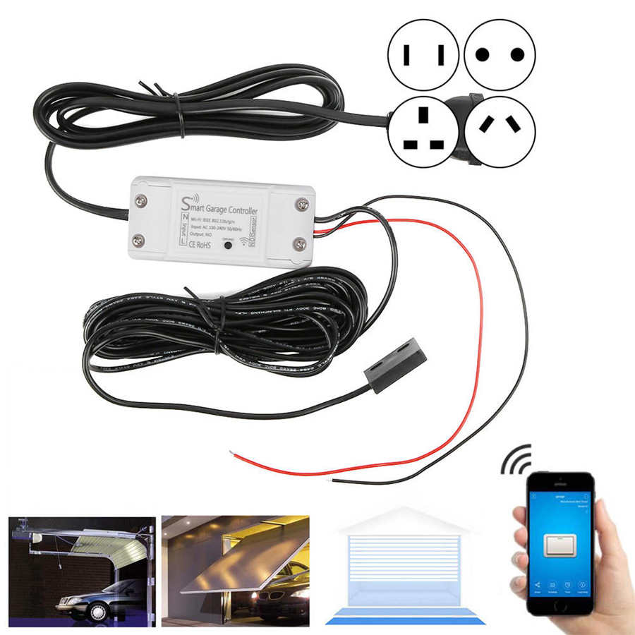Smart Garage Door Controller WiFi Timing Remote Opener Switch for Alexa/Google Home for IFTT Smart Life / Tuya APP AC