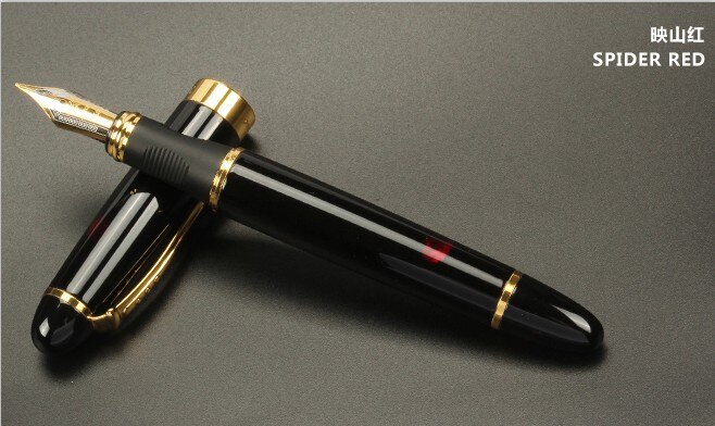 Jinhao-pluma estilográfica de Metal de , plumas clásicas de cuerpo grueso de 1,0mm, pluma de caligrafía con punta curva, de tinta de lujo para escribir, X450: Y / 0.5 MM Nib