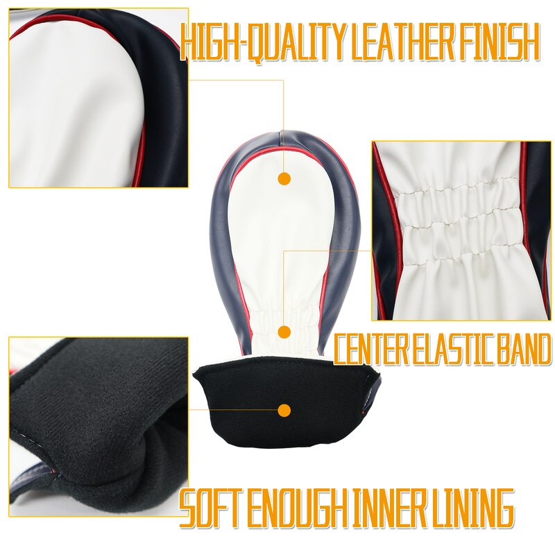 3 Pcs/Set Synthetic Leather Golf Club Head Covers Woods No.1 3 5 Driver Fairway Rescue Club Cover Shpping