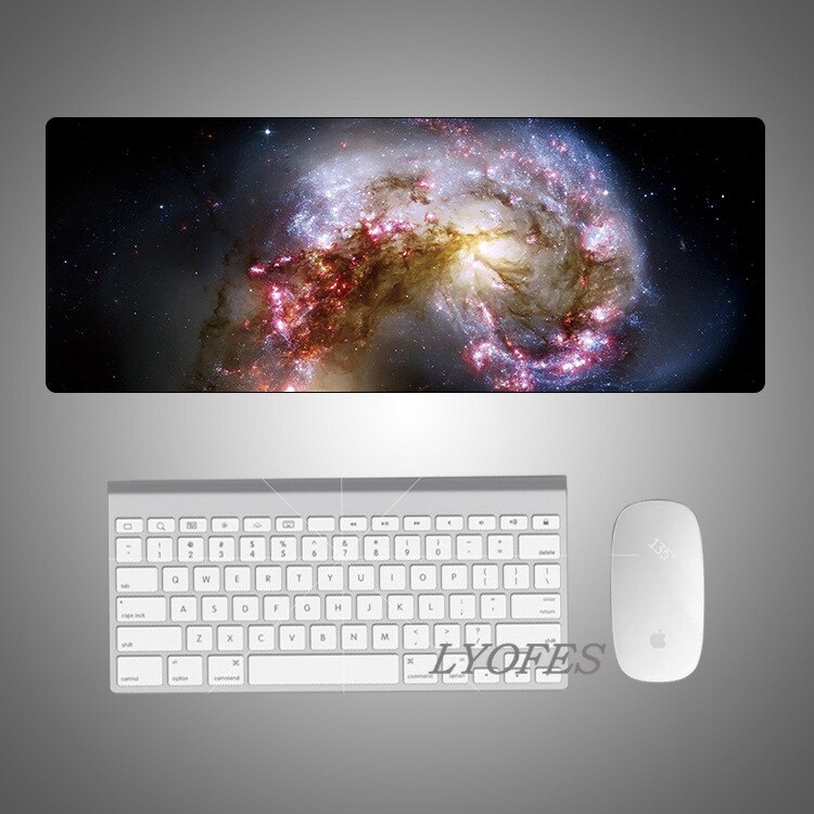 Gaming Desk Pads Cute Desk Mats Deskpad Starry Sky Kawaii Mouse Pad Large for Office Computer Keyboard Writing Desk Mat: 800x300x2mm 05