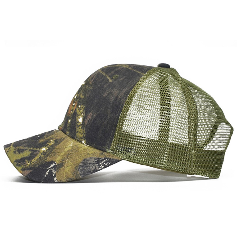 FS-gorras de camionero de camuflaje para hombre y mujer, gorros tácticos transpirables de malla, Gorra de béisbol de camuflaje verde,