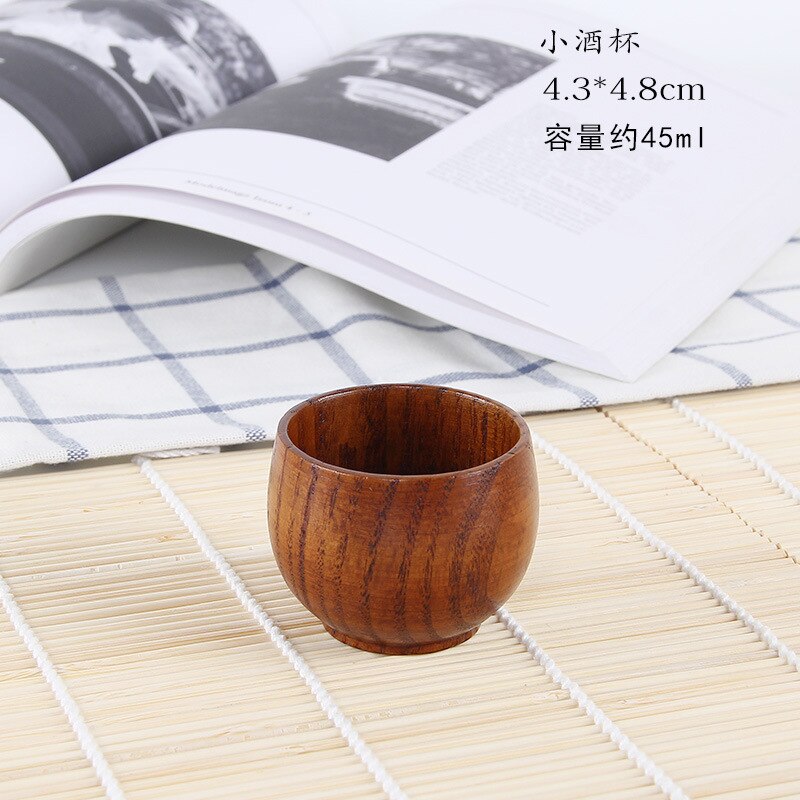 Japanischen Stil Holz Tasse Kreative Jujube Holz Isolierung Tee Tasse Holz Kaffee Tasse Trinken Tasse Kaffee Tasse & Untertasse setzt: D