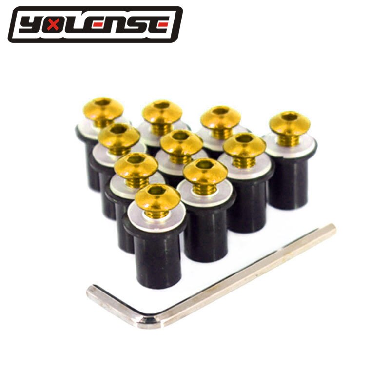 thumbnail interactive-video image 1 of 10 Pack M5 Windscreen Well Nuts For Suzuki GSXR600 GSXR750 1996-2019 - Aluminum/Rubber 1 of 3