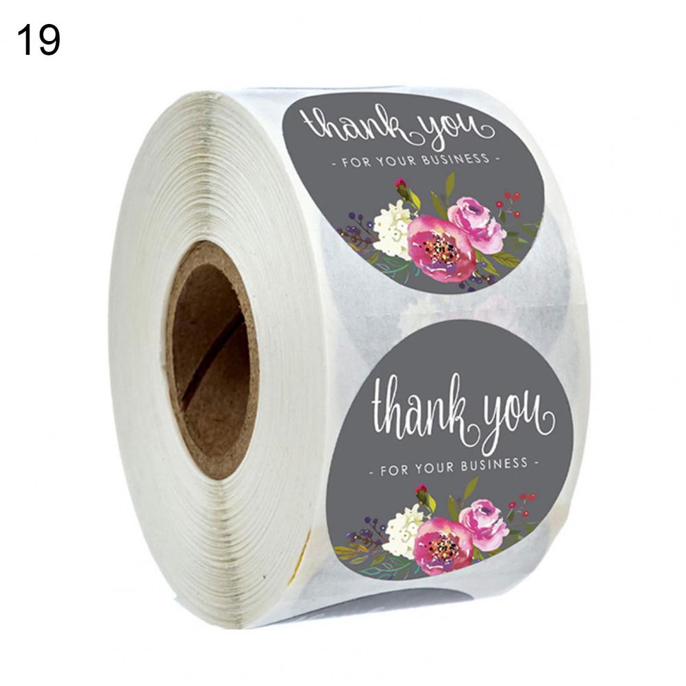 500Pcs Floral Pattern Thank You Stickers Roll Wraps Wedding Card Decals: 19