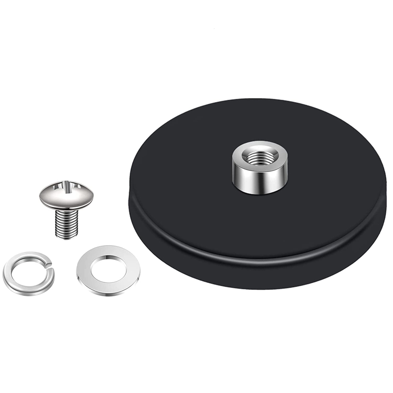 Gummibeschichteter Magnet, 22 Pfund, Magnetfuß mit M6-Gewindebolzen und Muttern, stärker Flaggen-Magnetfuß mit Werkzeug: 2M / Orange