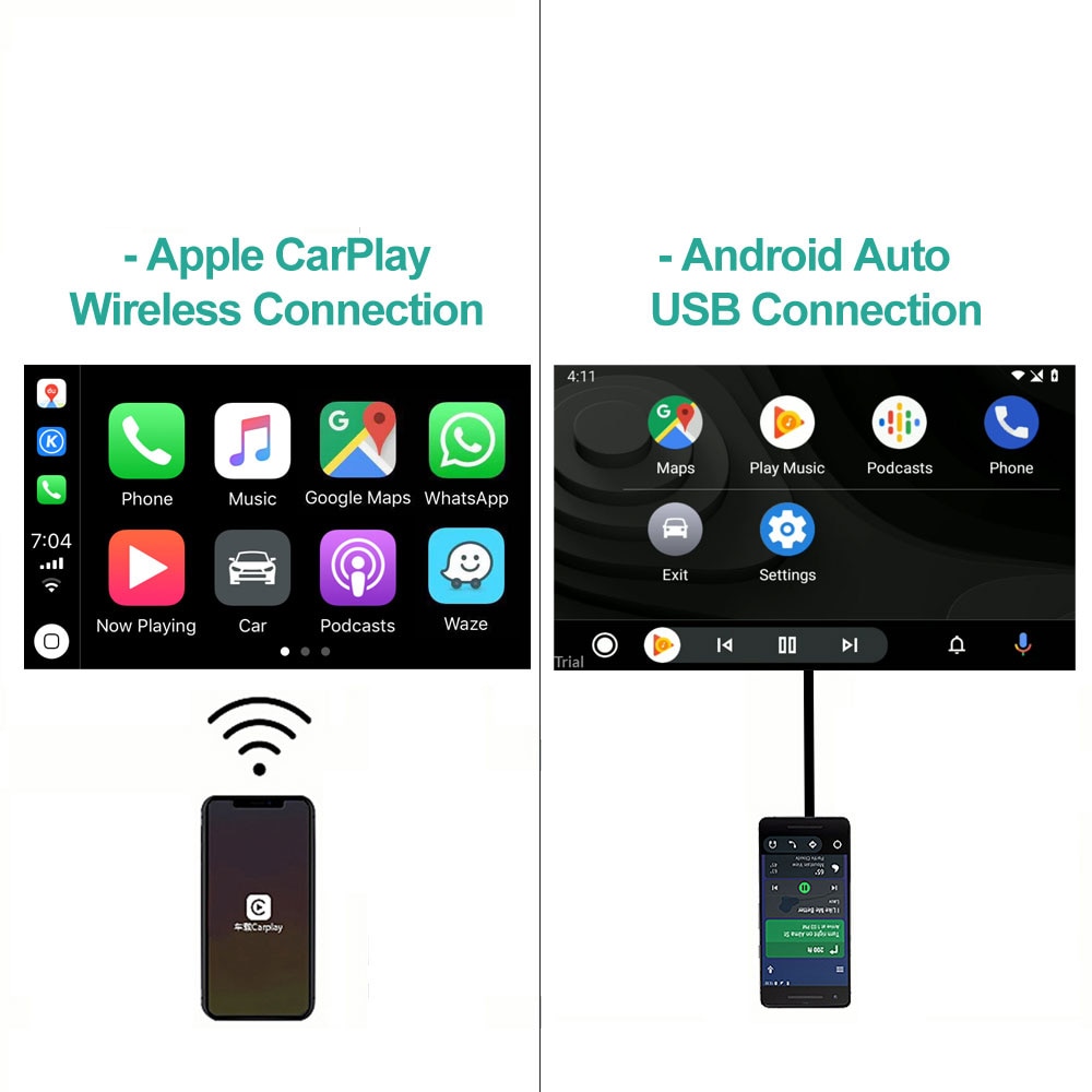 Carplay adapter apple carplay dongle trådlös smart car play link adapter för android auto eller anslut med för android phone app