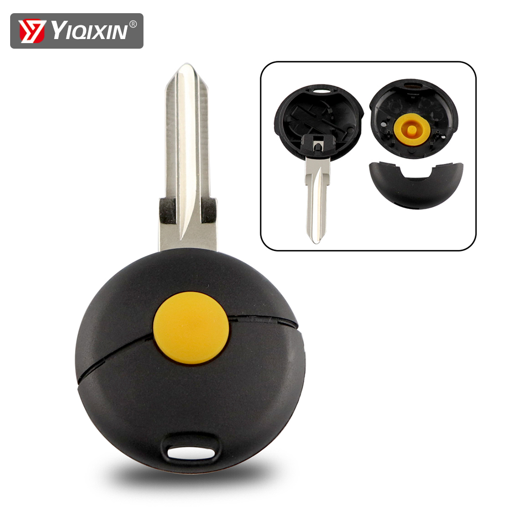 YIQIXIN 1 bouton pour Benz Mercedes Smart Fortwo 450 Cabrio City Cross Forfour W124 W202 W210 coque de clé de voiture à distance housse Fob