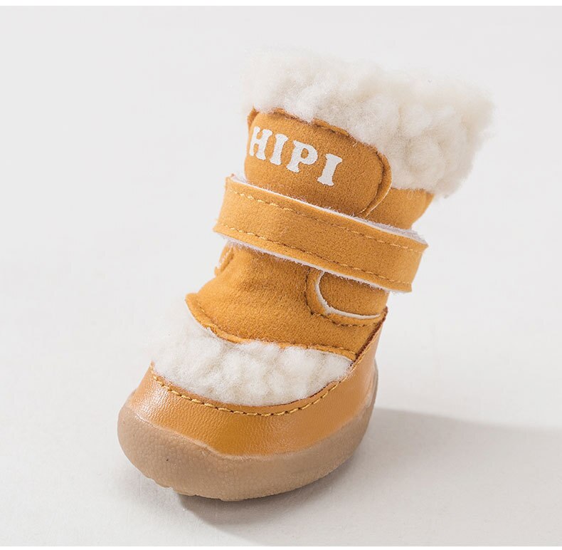 4Pcs/set Winter Pet Dog Shoes Warm Snow Boots Non-slip Puppy Cat Booties For Small Medium Dogs ChiHuaHua Pug Shih Tzu Footwear