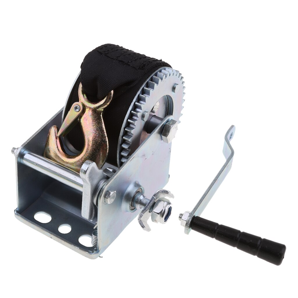 600LBS Boats Trailer Hand Winch Gear Synthetic System With 6m Nylon Strap
