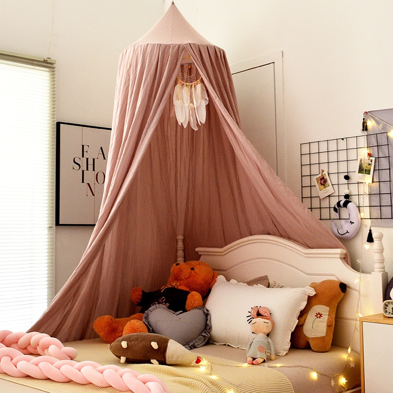 De stad Supplement Baby Crib Bed Tent Hing Koepel Klamboe Baby Bed Baby Girl Room Decor Kids  Bed Luifel Tent – Grandado