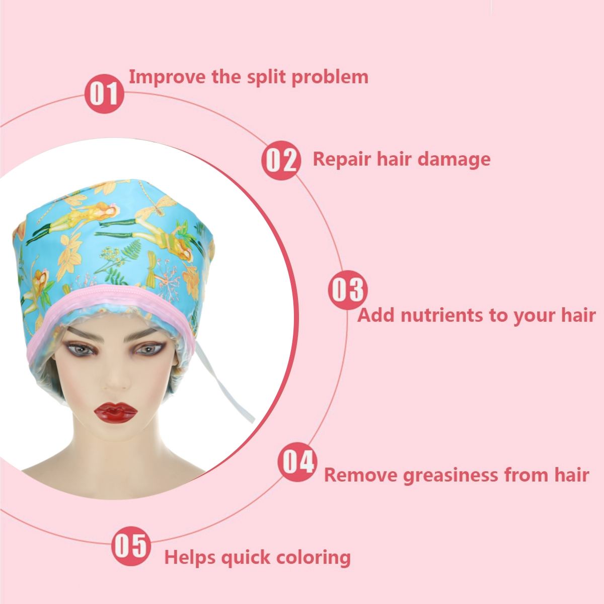 5 Type chauffage bouchon de cheveux vapeur nourrissant traitement thermique cuisson bouchon d'huile masque capillaire Spa Salon de maison soins capillaires outil de coiffure
